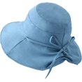 thumbnail image 4 of CoCopeaunts Bucket Hat Women Summer Drawstring UV Protection Big Brim Solid Color Fisherman Hat with Chin Strap Bow Beach Cap, 4 of 8