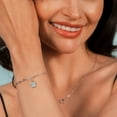 thumbnail image 4 of Gem Stone King Made in Italy 925 Silver and 10K Yellow Gold Lab Grown Diamond Heart Chain Bracelet for Women with Ocean Charms Set with Moissanite 7.5 inches, 4 of 4