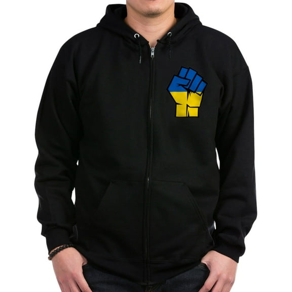 CafePress - Stand With Ukraine Sweatshirt - Zip Hoodie, Classic Hooded Sweatshirt with Metal Zipper