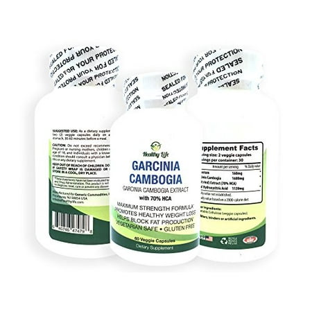  100% Pure Garcinia 800mg 70% HCA - 60 Veggie Capsules - santé perte de poids - végétarien sûr - sans gluten (pack de 2)