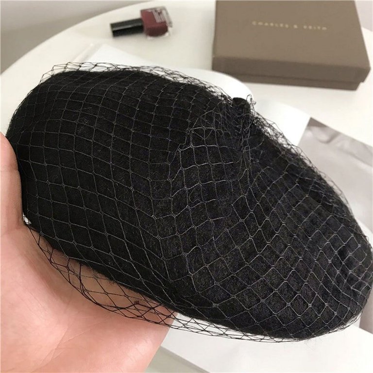 CoCopeaunt Black Mesh Wool Beret Women display picture 2