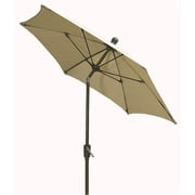 Angle View: Umbrella with Beige Canopy