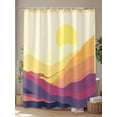 thumbnail image 4 of Shower Curtains Boho Sunset Bath Curtain Mid Century Abstract Natural Scenery Waterproof Bathroom Shower Curtain Set with Hooks Decoration 72 x 72 Inches, 4 of 7