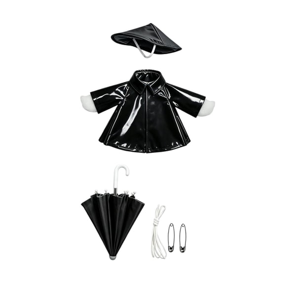 Divertido impermeable para disfraz de . Accesorios para estatua de de cemento de 58 cm (23 pulgadas). Ropa para porche, jardín o patio. Negro