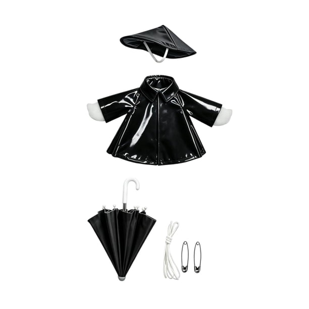 Divertido traje de ganso con impermeable que se ajusta a una estatua de 58 cm (23 pulgadas) para porche, jardín o patio. Negro