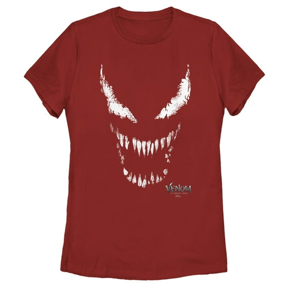 Women's Marvel Venom: Let There be Carnage Big White and Red face Graphic Tee Red Medium