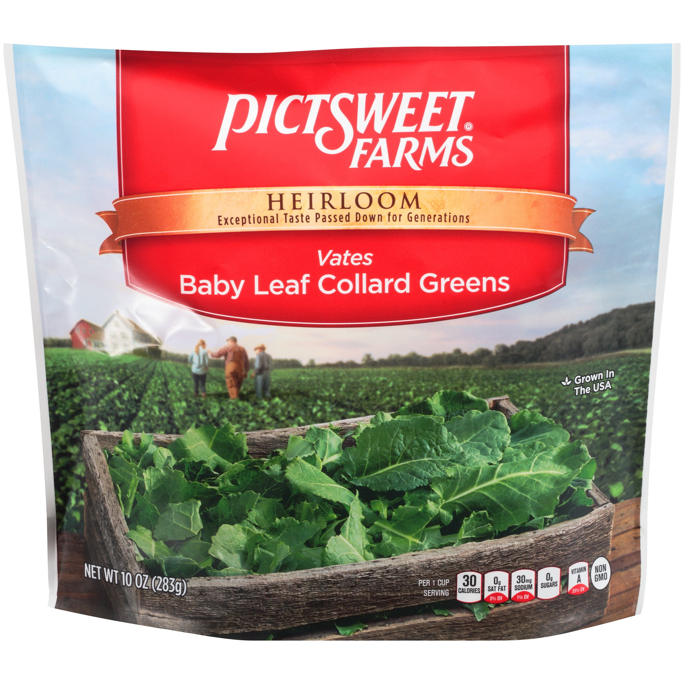 Pictsweet Farms® Heirloom Vates Baby Leaf Collard Greens 10 oz. Stand