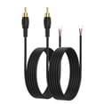 thumbnail image 1 of RCA to Speaker Wire Adapter, 2 Bare Wire Cables to RCA Plug Adapter Repair Cord Compatible with Speaker Amplifier, Audio Video AV Receiver, TV, Subwoofer (2Pack 20AWG 3.3FT), 1 of 5