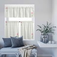 thumbnail image 6 of Kitchen Window Curtains Valance and Tier Set, Light Yellow Lattice Spring Tulip Flower Rod Pocket Tier Curtain Valance Set, Minimalist Check Light Filtering Cafe Curtains for Bedroom Living Room, 6 of 9