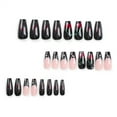 thumbnail image 2 of Fofosbeauty 24pcs Press on False Nails Tips,Coffin Fake Acrylic Nails,Cherry Star Black, 2 of 6