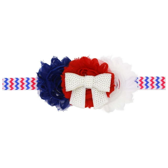 Nrmvnmi Independence Day Flower Baby Headband 4th of July Flower Hair Band Baby Flag Headwear