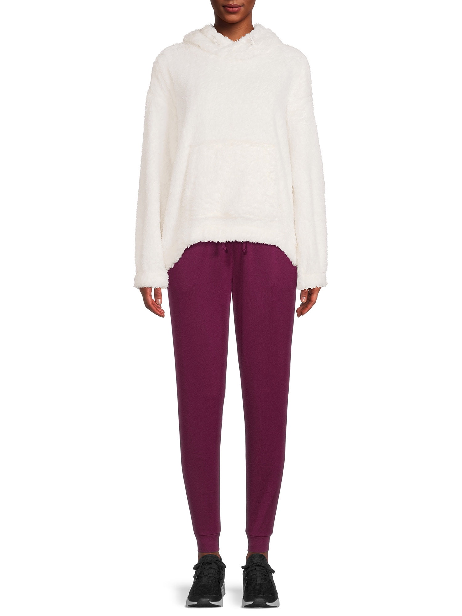 Athletic Works Women's Faux Sherpa Pullover Hoodie - Walmart.com
