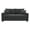 DARK GREY + Wood+Fabric + Foam, variant on FENGFAN 69 Inch 2-Seater Upholstered Sofa, Textured Polyester Fabric Couch with 2 Throw Pillows, Wood Frame Plastic Legs, Dark Grey, 1 Pack
