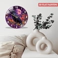thumbnail image 4 of Round Decorative Clock: Raven  Hallo-ween Glass Wall Clock, Colorful Crow Black Bird Wall Clock  for Homes, Bars, Offices, Man Caves, Garages, And Living Rooms .Also Makes A Great Gift. Style 12×12in, 4 of 8
