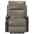 thumbnail image 5 of Conway Power Lay Flat Recliner with Heat & Massage in Gray Top Grain Leather, 5 of 9