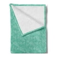 thumbnail image 2 of Botanic Soft Flannel Fleece Throw Blanket, Pastel Leafage Motifs Even Pinnate Palmate Eco Fan Palm Monstera Exotic, Cozy Plush for Indoor and Outdoor Use, 60" x 80", Sea Green and White, by Ambesonne, 2 of 5