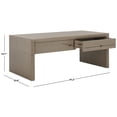 thumbnail image 3 of SAFAVIEH Rune Contemporary Coffee Table with Drawers, Sandy Grey (47.2 in. W x 23.6 in. D x 19.7 in. H), 3 of 11