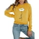 thumbnail image 1 of Camisa De Manga Larga Estampada Cuello Redondo Ajuste Casual Moda Elegante Mujer Camiseta para Citas Amarillo XXL, 1 of 4