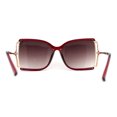 thumbnail image 4 of Womens Exposed Lens 90s Designer Butterfly Chic Luxury Sunglasses Burgundy, 4 of 4