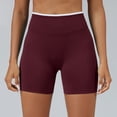 thumbnail image 2 of LIIPEE Womens Shorts Athleisure Solid Color Mid Seamless Waistband Pull-On Bike Ladies Casual Summer Tight Breathable Soft Fashion Daily Comfortable -Lifting Yoga Shorts,L, 2 of 6