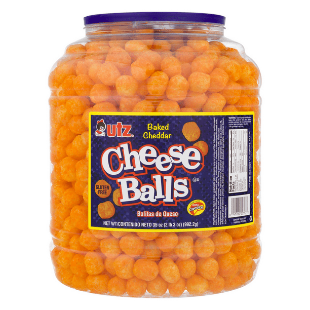 Utz Baked Cheddar Cheese Balls Barrel, 23 oz