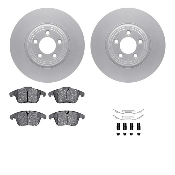 Dynamic Friction Company Front Geospec Brake Rotors with 5000 Advanced Brake Pads includes Hardware 4512-20043