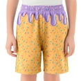 thumbnail image 2 of CUZIBR Kids Boys Baseball Shorts Elastic Waist Ice Cream Print Summer Casual Comfortable Wide Leg Sports Breathable Cozy Fashionable Beach Trunks Running Stylish Stylish Streetwear,Purple,7-8 Years, 2 of 4