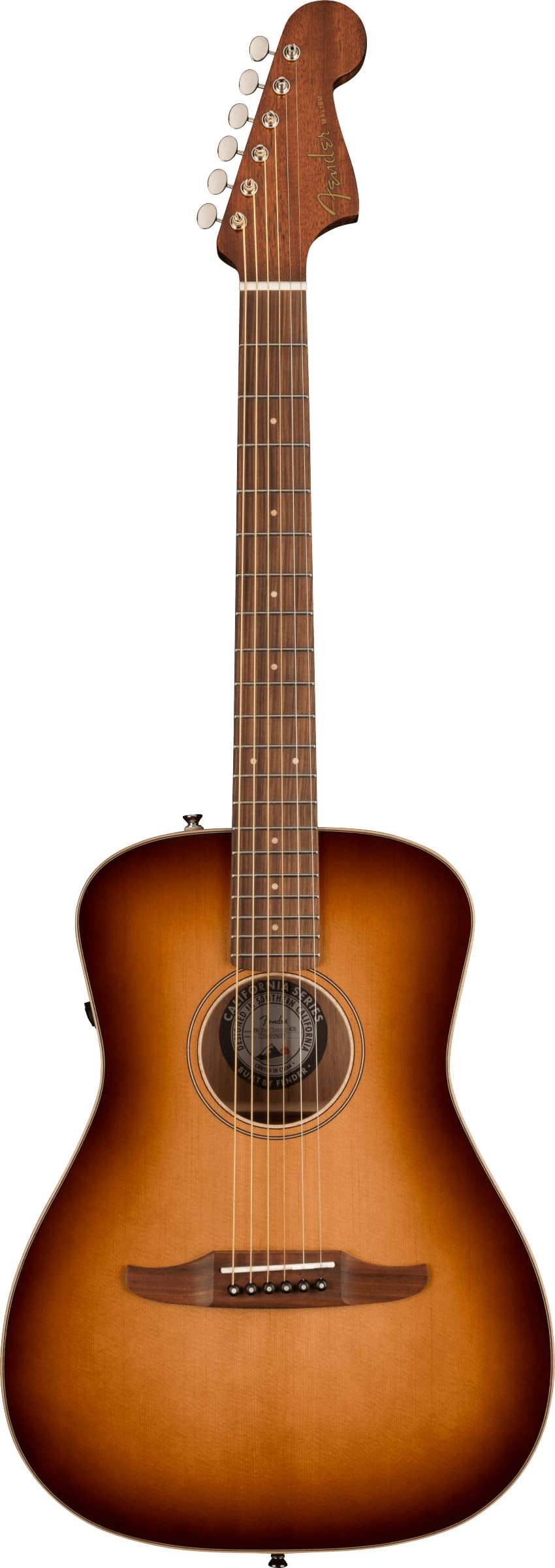 Fender Malibu Classic Acoustic Electric Guitar Bundle with Gig Bag, Strap, Clip-on Tuner, Strings, String Winder, Picks, and Austin Bazaar Instructional DVD - Aged Cognac Burst