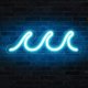 thumbnail image 2 of Letrero de neón ondulado en dormitorio, letrero de neón LED azul hielo con decoración de pared, luz nocturna USB con regulador de intensidad e interruptor, decoración tropical en sala de estar, bar, TUNC Sencillez, 2 of 4