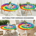 thumbnail image 7 of Colorful Tie Dye Pattern Round Fitted Tablecloth with Elastic Edge,Dining Table Cover Waterproof,Outdoor Round Tablecloth for Camping,Dining,Indoor and Outdoor, 7 of 7