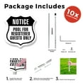 thumbnail image 3 of Notice Pool For Registered Guests Only (10 Pack) 12 inch X 12 inch Shield Shaped Commercial Grade Plastic Signs with Aluminum Mounting Stakes Weather Resistant Made in the USA, 3 of 8