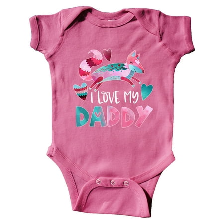 

Inktastic I Love My Daddy Pink and Blue Fox with Hearts Gift Baby Boy or Baby Girl Bodysuit