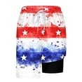 thumbnail image 5 of Yertdoel Mens Swim Trunks Patriotic Print Elastic Waist Drawstring Shorts Lightweight Breathable Fast Drying 250 Anniversary USA Independence Day Shorts, 5 of 5