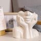 thumbnail image 1 of Jarrón de cerámica humana con forma de cuerpo, jarrón artístico escandinavo para decoración del hogar, jarrón de cerámica blanca, 1 pieza JM, 1 of 5