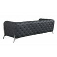 thumbnail image 6 of 93" Dark Gray Genuine Button Tufted Leather Standard Sofa, 6 of 8