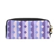 thumbnail image 2 of YFYANG Leather Portable Travel Small Makeup Bag, Multifunctional Storage Bag, Purple Vintage Stripes Pattern Cosmetic Bag, 2 of 4