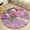 Flannel-2, variant on Pink Fish in Floral Pond Round Area Rugs for Bedroom Living Room, 4FT Soft Comfy Indoor Circle Carpets, Floor Mat
