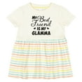 thumbnail image 3 of Inktastic My Best Friend is My Glamma with Hearts Girls Baby Dress, 3 of 5