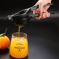 Kitchen Lemon Squeezer, Citrus Juicer, Lemon Juicer Stainless Steel with Silicone Handles, Squeezer Bar Tool, Manual Juicer, Manual Citrus Press, Handheld Orange Juice Squeezer （Black）