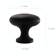 Hestia Hardware 10 Pack 1.17" Dia. Round Kitchen Cabinet Knobs, Oil Rubbed Bronze