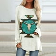 thumbnail image 3 of Mujeres moda casual manga larga cuello redondo tops blusa suelta camisas impresas Fridja czfsfas3206, 3 of 5
