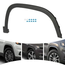 Front Passenger Side, Fender Flare, Black PC Fender Flares For 2019-2022 Jeep Cherokee Front Fender Trim