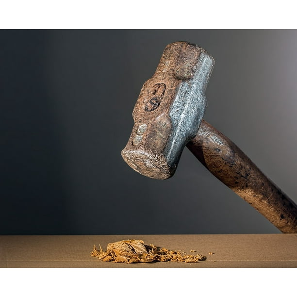 Canvas Print Hammer Striking Sledgehammer Hitting Mallet Tool Stretched