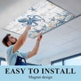 thumbnail image 5 of 4 Pack Ocean Octopus Fluorescent Light Covers for Ceiling Lights Blue Yellow Sea Star Shell Coral White Wood Grain Magnetic Ceiling Light Covers Overhead Light Filters for Office Classroom Home, 5 of 9