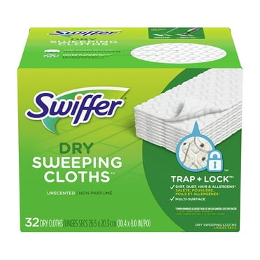 Swiffer Swiffer Sweeper Dry Sweeping Pad, Multi Surface Refills for Dusters Floor Mop, Unscented, 32 count