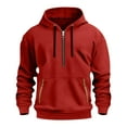 thumbnail image 1 of Kalauyu Men's Hooded Half-zip Sweatshirt - Soft Warm Long Sleeve Pullover for Casual Daily Wear, 1 of 4