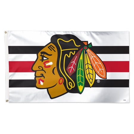 WinCraft Chicago Blackhawks 3 x 5 Horizontal Stripe Deluxe Single-Sided Flag