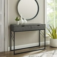 thumbnail image 6 of Modern Glam 2-Drawer Faux Shagreen Entry Table in Gray, 6 of 7