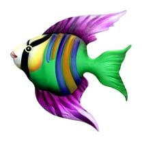 SDJMa Metal Fish Wall Home Decor Tropical Fish Figurine Sea Animal Art Metal Sculpture Seaside Hanging Decorations for Pool Patio Bathroom