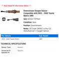 thumbnail image 2 of Downstream Oxygen Sensor - Compatible with 2003 - 2006 Toyota Matrix AWD 2004 2005, 2 of 2